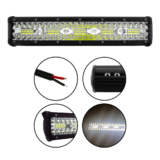Barra De Led Automotiva 300W 38cm 100 Leds Farolete Milha Caminhão Jeep Troller Off Road Trator