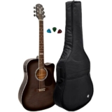 Violão Folk Giannini Gf1d Tbk Black + Capa Acolchoada Full