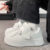 Lovito Sapatos largos brancos puros esportivos amor decoração leve e respirável tênis versáteis para mulheres LFA76330