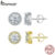 Brincos Bamoer 925 Sterling Sliver 1ct Moissanite Cor Dourada Joias Brilhantes Presentes Para Mulheres