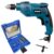 Furadeira de Impacto 3/8 POL 550W Profissional e Estojo de Brocas e Pontas com 41 Peças EVALD