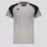 Camiseta Kappa Sammy Cinza e Preta