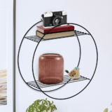 Prateleira Redonda Decorativa Nicho Organizador Varanda Gourmet Black Premium