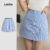 Lovito Shorts Casuais Dupla Camada Botão Frente Primavera/Verão Azul Claro Feminino LB134LD107