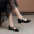 (Trendy) Lovito Sapatos rasos Vintage liso com couro envernizado Mary Jane para mulheres LFA74264