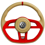 Volante Esportivo Gti bege Vermelho Band Gti Volkswagen Fusca Brasília Buggy
