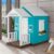Casinha de Brinquedo MDF com Varanda Artesanal Branco/Azul Turquesa L12 – Gran Belo