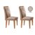 Cadeira Sala de Jantar Melissa Kit 2 Un Madeira Capuccino/Linho Bege Turim – Rufato