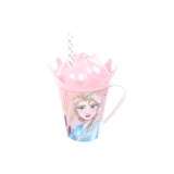 Caneca de Plástico 360ml Coroa e Canudo Frozen Plasutil
