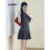 (Trendy) Lovito Vestido Casual Vestido Liso Com Laço Para Mulheres LNA71500