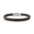 Pulseira Masculina de Couro Marrom com Fecho Magnético Prata