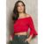 Blusa Ombro a Ombro Vermelha – Mangas 3/4 Bufantes e Elástico | Quintess