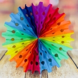 10 DECORAÇÃO DE LEQUE COLORIDO DE PAPEL 30CM 6132-37 FESTA JUNINA 2025   (EX)