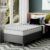 Cama Box com Colchão Solteirão Howie Espuma D45 (17x96x203) Branco e Cinza