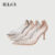 IELGY Sandálias De Salto Alto Simples Apontou Strass Ielgy Transparente 7cm Salto Fino Sapatos Femininos