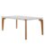 Mesa Sala De Jantar Liz 180cm Em Mdf E Vidro Com Canto Copo Off White/ Imbuia/ Serig. Off