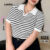 Lovito Camisa Casual Plus Size Curva Listrada Colorblock Camiseta Verão/primavera Para Mulheres LBL24589