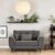 Sofá 2 Lugares Piacenza Suede Cinza 152 cm