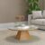 Mesa de Centro 90cm com Base Hexagonal Nature Off White/ Freijó – Dalla Costa