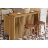 Balcão Ilha Cozinha Gourmet Princesa c/ 1 Porta e 2 Gavetas 120cm Freijo/Grafite – Nesher