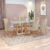 Conjunto Sala de Jantar Mesa Easy Pop 170x90cm Tampo Vidro/MDF 6 Cad Confort Linho Bege Amendoa/off