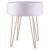 Puff Redondo 43cm com Pés Suede Metal Cazza Bege