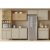 Cozinha Completa Condessa 6 Peças (3Aéreos+2Balcões+1Paneleiro) C6P93 Carvalho/Cinza – Nesher