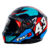 Capacete Moto Integral Fechado GTX 43 Com Óculos Interno Cor Azul com Vermelho Tamanho 56 – Fw3