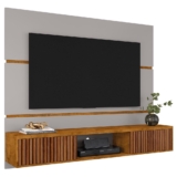 Painel TV 65 Pol Bancada Suspensa 160cm Âmbar Off/Naturalle – Bechara