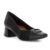 Scarpin Usaflex Salto Bloco Couro Tressê Monograma Preto – Feminino