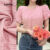 Lovito Blusa Boho Lisa Plissada Primavera/Verão Rosa Para Mulheres L134ED948