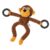 Brinquedo de Cachorro Pet Bichinho de Pelúcia Macaco com Argola Apito Som Divertido Interativo