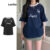 Lovito Camiseta Casual Com Letras Contrastantes E Encadernação De Verão Para Mulheres LNE29081 (Multicolorido)
