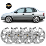 Kit 4 Calota Aro 13 Corsa Classic 2008 á 2012 Com Emblema