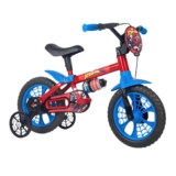 Bicicleta Infantil com Rodinha Aro 12 Homem-Aranha Heróis Marvel Nathor Presente Criança Esportes