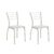 Kit 2 Cadeiras de Cozinha 1700 2 Un Prata – Assento Courano Branco – Carraro