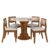Mesa Com 4 Cadeiras Redonda C/vidro Santorini Fre/off/corino Bco – M.a