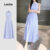 Lovito Vestido Casual Colorblock Geométrico Verão/Primavera Vestido Azul Para Mulheres L134ED772