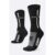 Meia Esportiva HUPI Jesus Cristo Cano Médio 1 Par, Cor: Preto/Branco, Tamanho Plus 42 a 46
