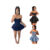 D8699 Vestido Mini A-Line Sexy Hot Girl de Moda Feminina, Sem Alças, Sem Mangas, Elegante e Estiloso em Denim