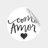 Adesivo Redondo Transparente “Com Amor” – 3x3cm – 30 unidades – Stickr – Rizzo