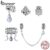 Bamoer 925 Sterling Sliver Charms Vintage Flower Shape Lotus Iris Devil Eye Pendant Coleção Para Pulseira DIY SCC2628