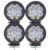 Kit com 4 Farol Farois de Milha LED Branco 9 Leds Redondo Universal 12/24V 27W 6000K Bivolt