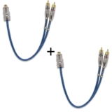 Kit 2 Cabos Y Rca Injetado Blindado 1 Fêmea 2 Macho P Modulo