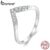 Bamoer 925 Sterling Sliver Ring Anel Em Forma De V Moissanite De Luxo Jóias De Moda Para Mulheres