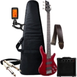Kit Contra Baixo 5 Cordas Giannini Gb205a Ativo + Acessórios + Amplificador Sheldon