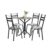 Conjunto de Mesa Thais 0,70m com 4 Cadeiras Artefamol Granito / Dark