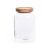 Pote Redondo 1950ml com Tampa de Bambu para Armazenar Alimentos e Condimentos Temperos