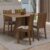 Conjunto Sala de Jantar Mesa Tampo de Madeira 4 Cadeiras Rustic/Hibiscos Marilyn Madesa
