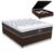 Cama Box Casal Baú Colchão Molas Ensacadas com Euro IN New York Marrom / Branco 138x188x67cm